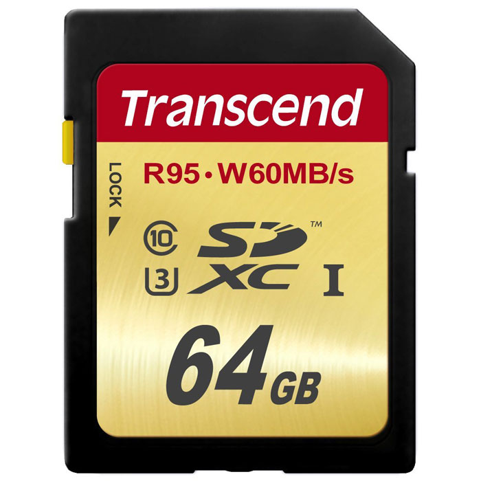 фото Transcend SDXC Class 10 UHS-I U3 64GB карта памяти