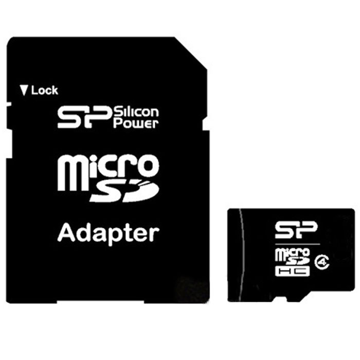 фото Silicon Power microSDHC Class 4 8GB карта памяти с адаптером SD