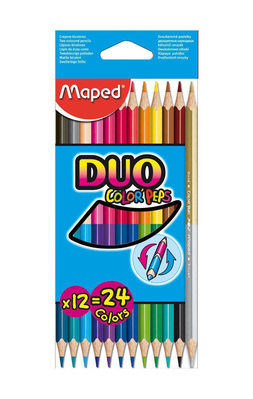 фото Карандаши цветные двухсторонние Maped "Color' Peps Duo", 12 карандашей, 24 цвета