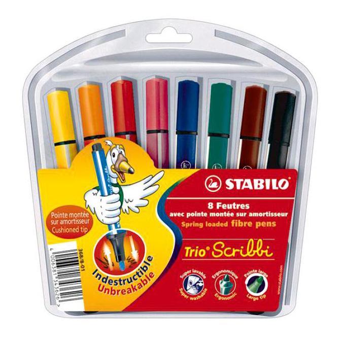 Набор фломастеров Stabilo Trio Scribby , 8 цветов Набор фломастеров Stabilo Trio Scribby , 8 цветов