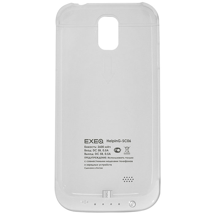 фото EXEQ HelpinG-SC06 чехол-аккумулятор для Samsung Galaxy S4, White (2600 мАч, клип-кейс)