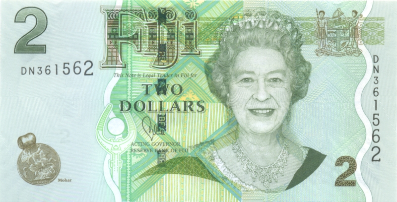 Банкнота номиналом 2 доллара. Фиджи. 2011 год
