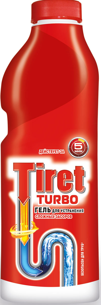 фото Гель для удаления засоров "Tiret Turbo", 1 л