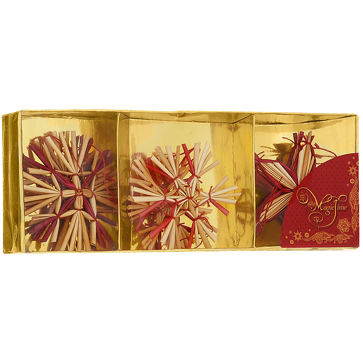 фото Набор новогодних подвесных украшений "Magic Time", цвет: бежевый, красный, 6 шт. 34688 Феникс-презент