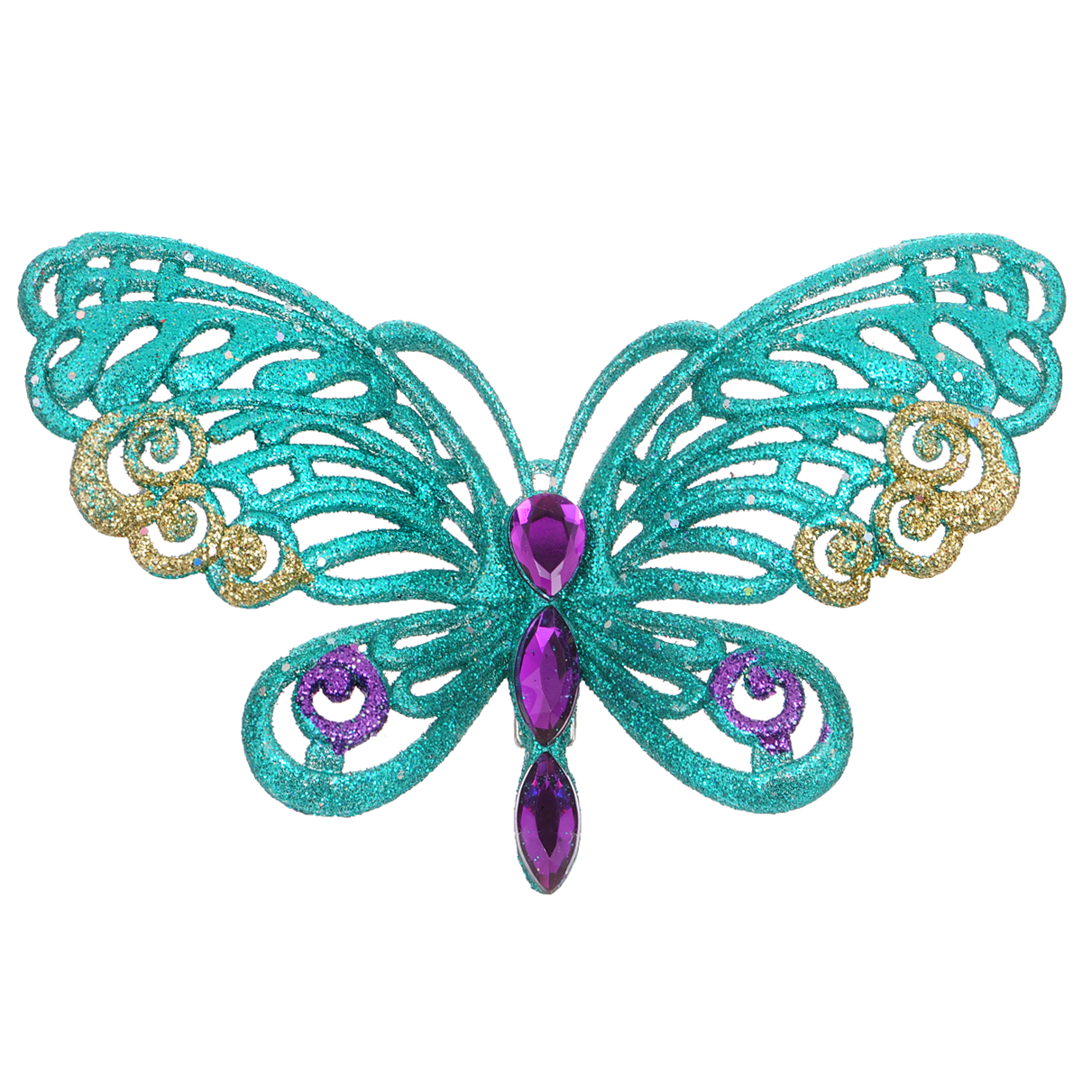 фото Новогоднее подвесное украшение Феникс-Презент "Бабочка", цвет: голубой. 35073