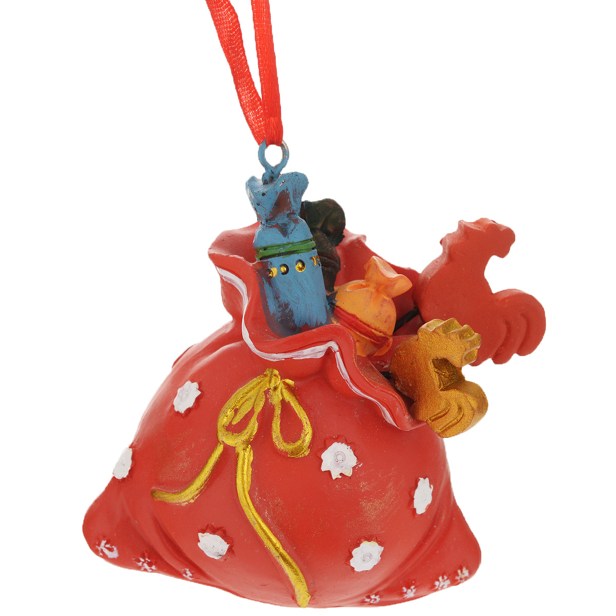 фото Новогоднее подвесное украшение Феникс-Презент "Мешок со сладостями", цвет: красный. 34578