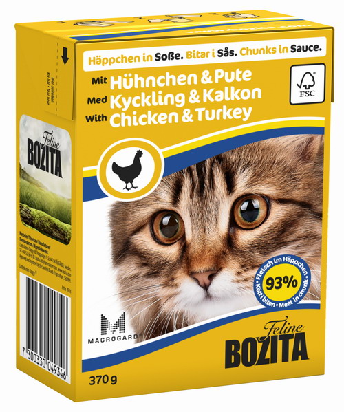 фото Консервы для кошек "Bozita Feline", с курицей и индейкой в соусе, 370 г