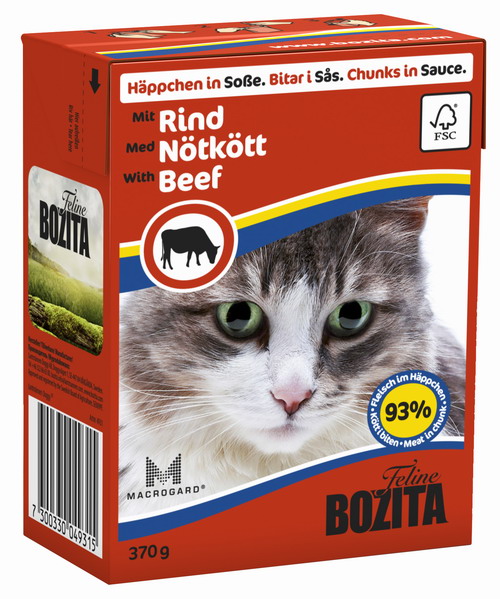 фото Консервы для кошек "Bozita Feline", с говядиной в соусе, 370 г