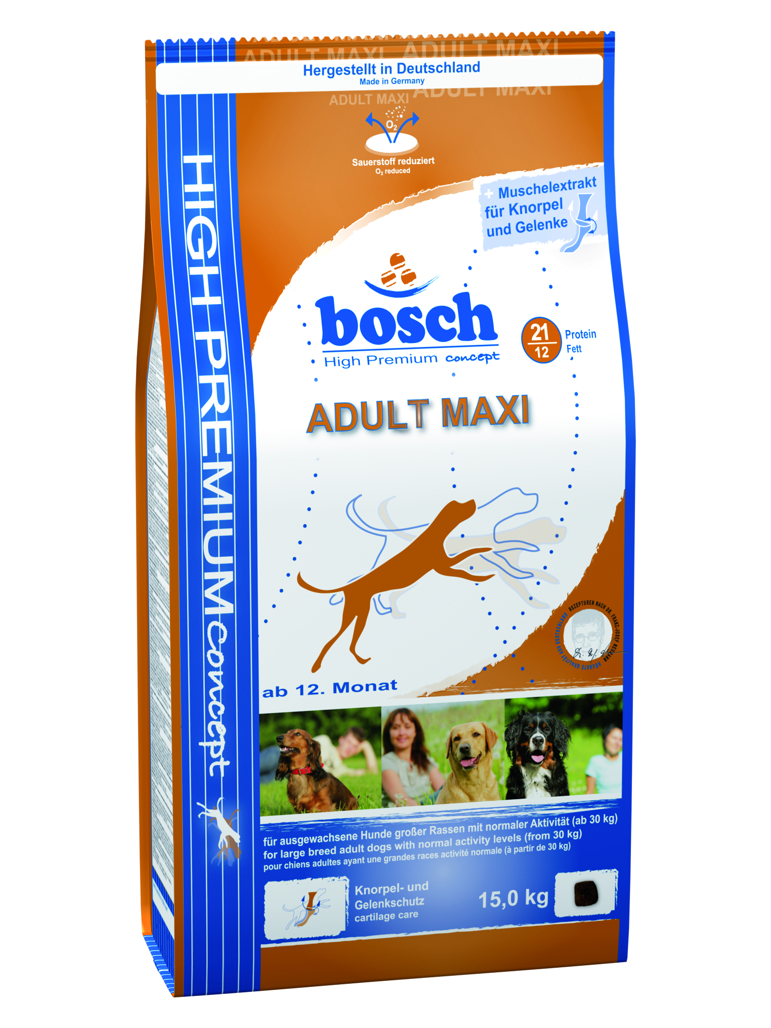 фото Корм сухой Bosch "Adult Maxi" для взрослых собак крупных пород со средним уровнем активности, 15 кг Bosch tiernahrung