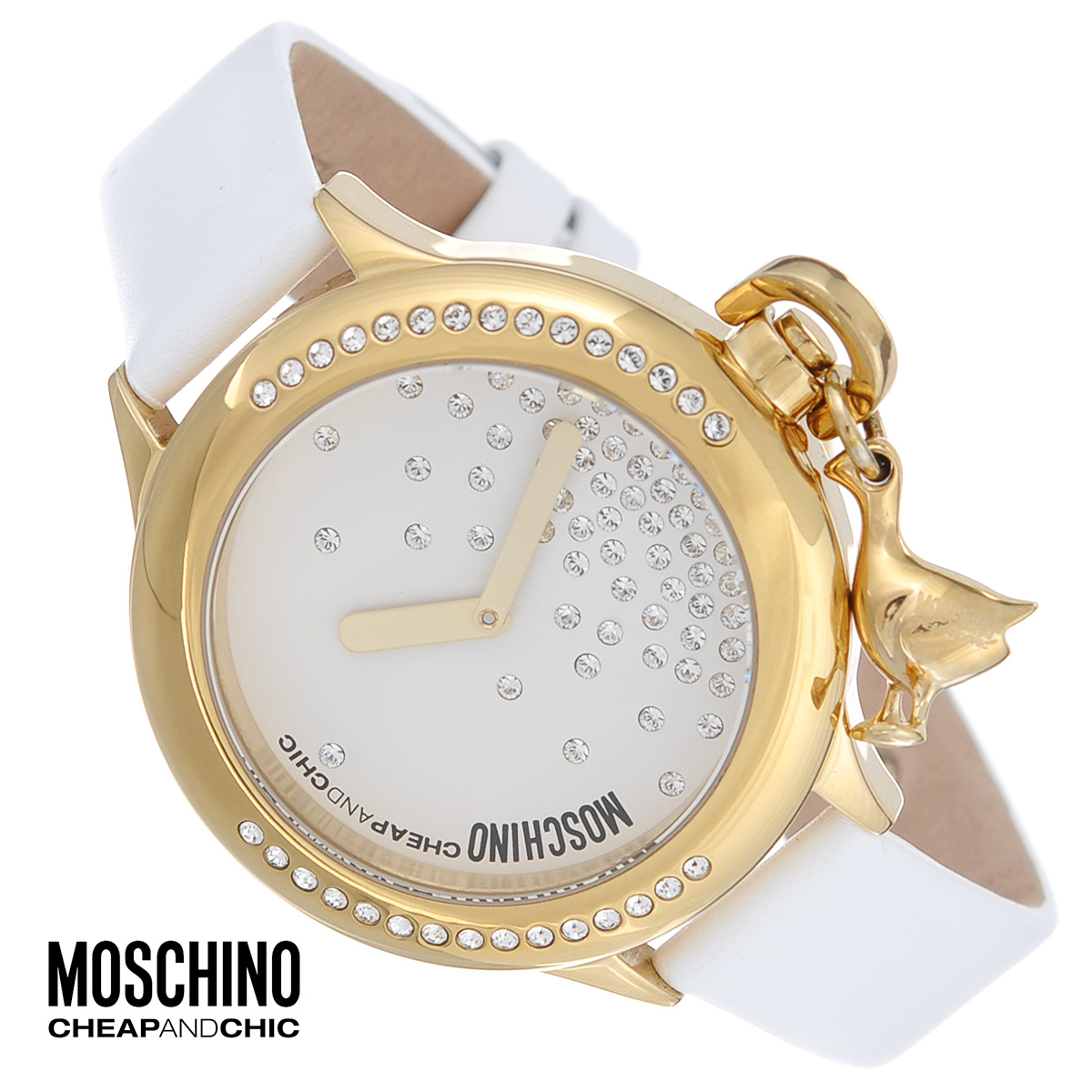 фото Часы женские наручные "Moschino", цвет: белый, золотой. MW0044