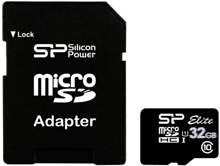 фото Silicon Power Elite microSDHC 32GB UHS-I (Class 10) карта памяти + адаптер
