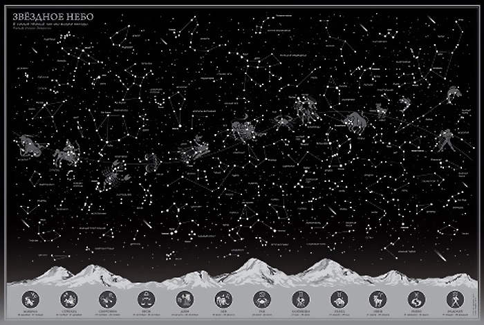 фото Светящаяся карта звездного неба