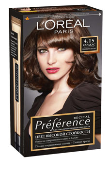 фото L'Oreal Paris Стойкая краска для волос "Preference", оттенок 4.15, Каракас