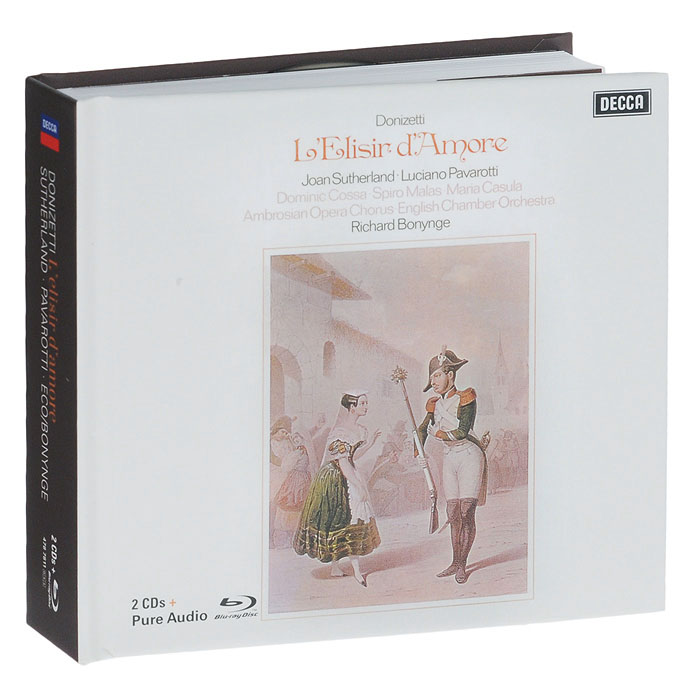 Джоан Сазерленд,Лучано Паваротти,Maria Casula,English Chamber Orchestra,Ричард Бонинг Donizetti: L'Elisir D'amore. Sutherland / Pavarotti / Eco / Bonynge (2 CD + Blu-Ray Audio) Джоан Сазерленд,Лучано Паваротти,Maria Casula,English Chamber Orchestra,Ричард Бонинг Donizetti: L'Elisir D'amore. Sutherland / Pavarotti / Eco / Bonynge (2 CD + Blu-Ray Audio)