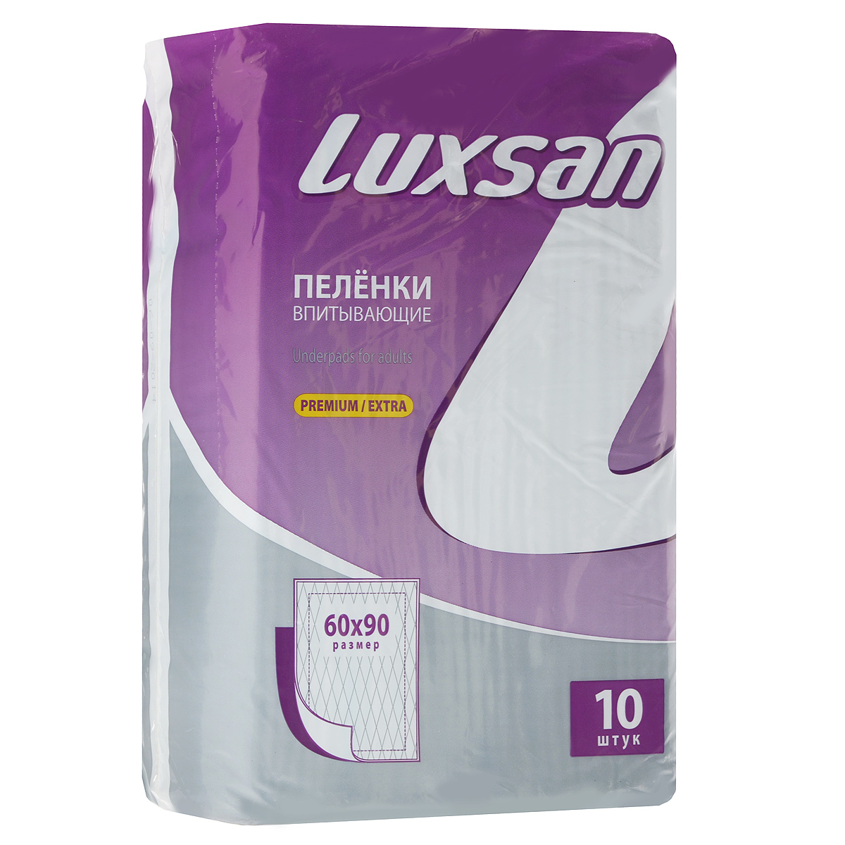 фото Luxsan Пеленки впитывающие "Premium/Extra", 60 см х 90 см, 10 шт