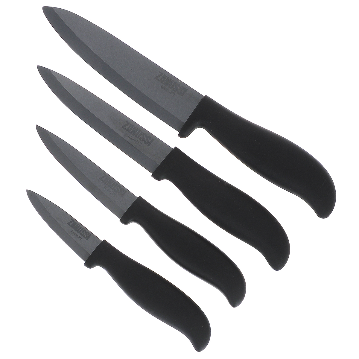 Керамические кухонные ножи купить. Набор ножей Занусси. Zanussi zkset-1 кухонные ножи. Набор керамических ножей Zanussi. Ножи Занусси набор 3 ножа.