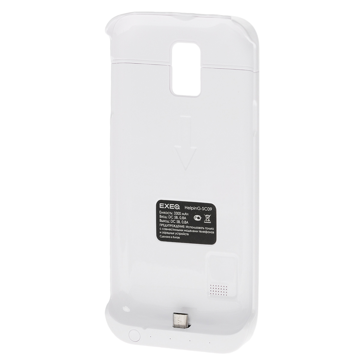 фото EXEQ HelpinG-SC09 чехол-аккумулятор для Samsung Galaxy S5 mini, White (3300 мАч, клип-кейс)