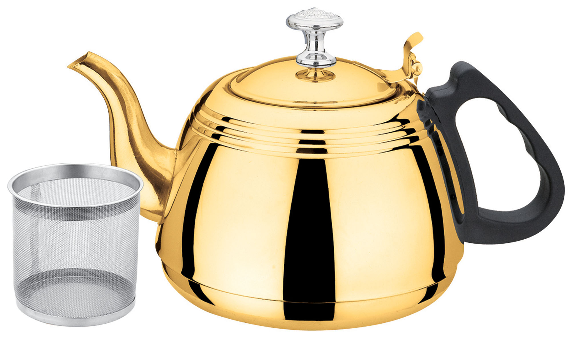 фото Чайник заварочный "Bekker", с ситечком, цвет: золотистый, 1 л