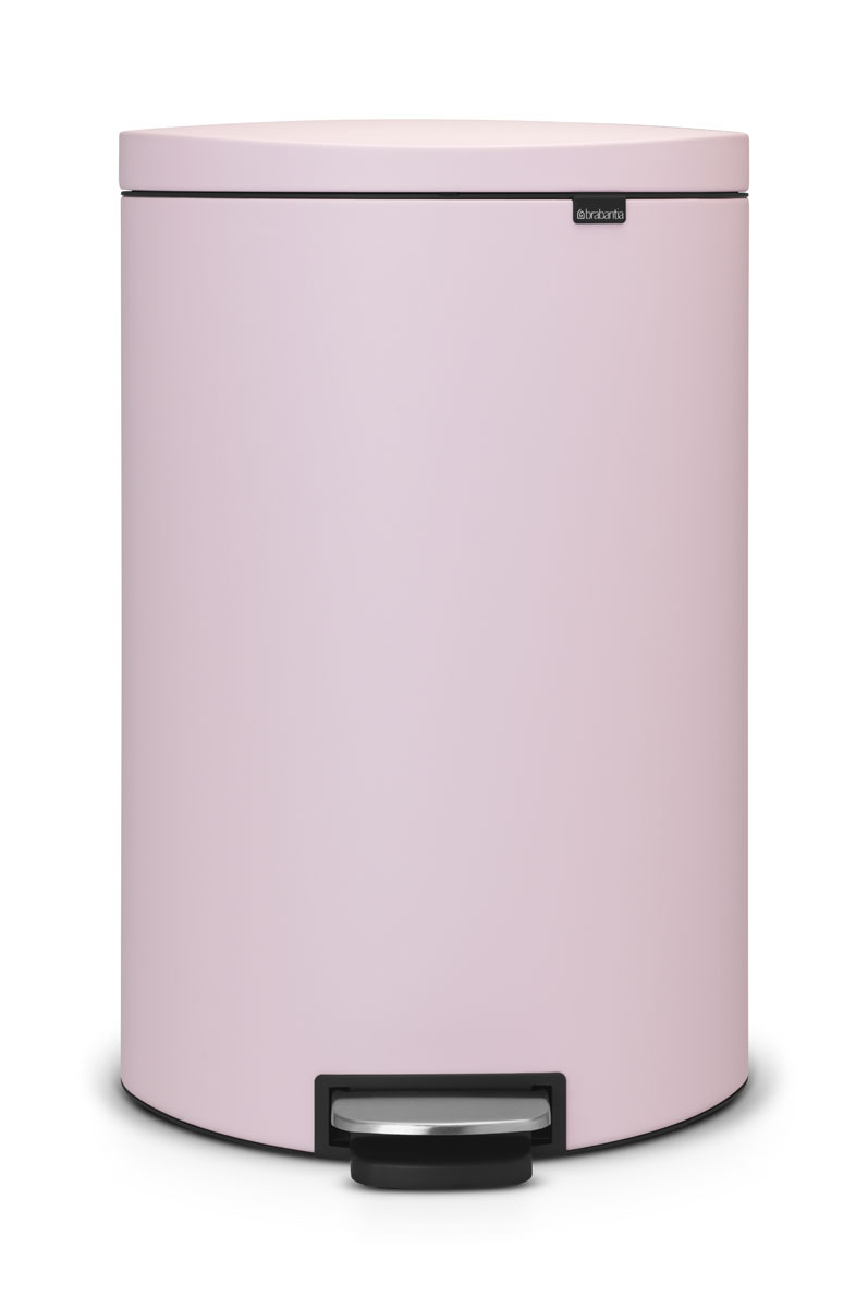 фото Бак мусорный Brabantia "FlatBack+", с педалью, цвет: розовый, 40 л. 103926