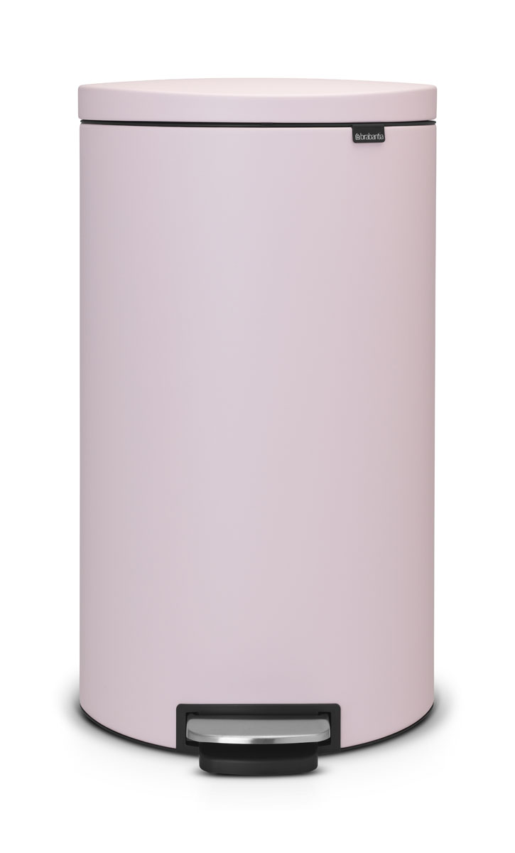 фото Бак мусорный Brabantia "FlatBack+", с педалью, цвет: розовый, 30 л. 103988