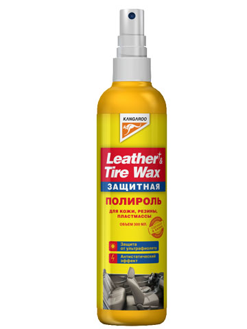 фото Полироль защитный Kangaroo "Leather & Tire wax Protectant", 300 мл