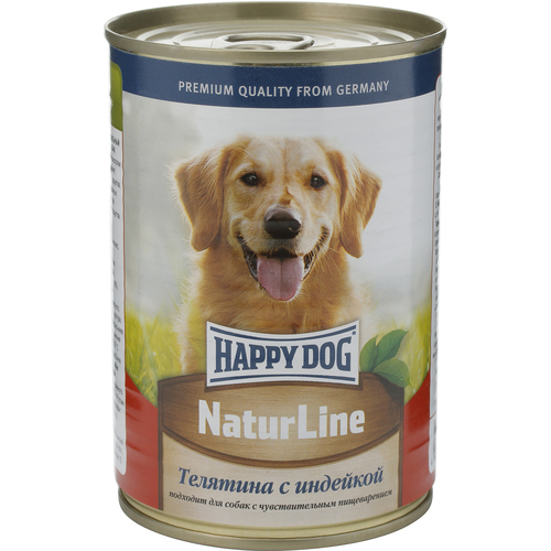 фото Консервы для собак Happy Dog "Natur", с телятиной и индейкой, 400 г. 15881