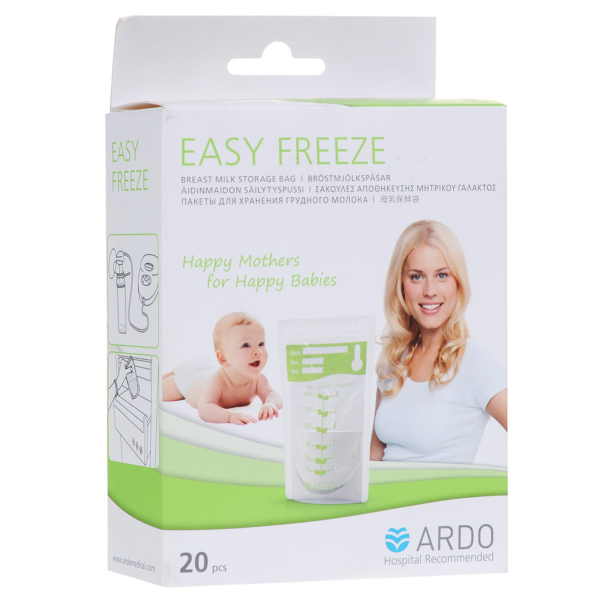 фото Пакет для замораживания грудного молока Ardo "Easy Freeze", с верхним зажимом, 20 шт Ardo medical