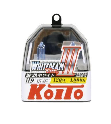 фото Лампа высокотемпературная Koito Whitebeam H9 12V 65W (120W) пластиковая упаковка -2 шт. комплект P0759W