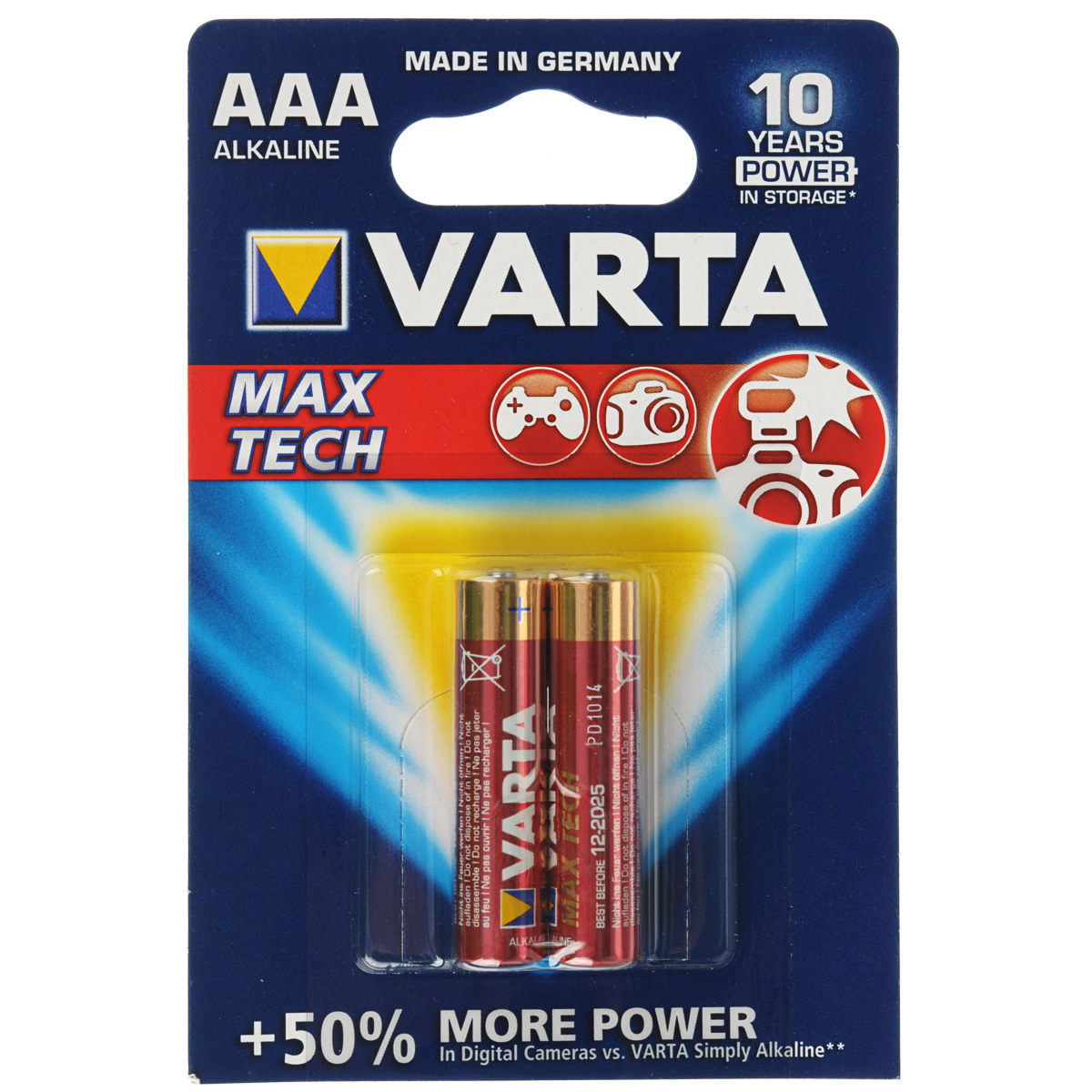 фото Батарейка Varta "Max Tech", тип AAA, 1,5В, 2 шт