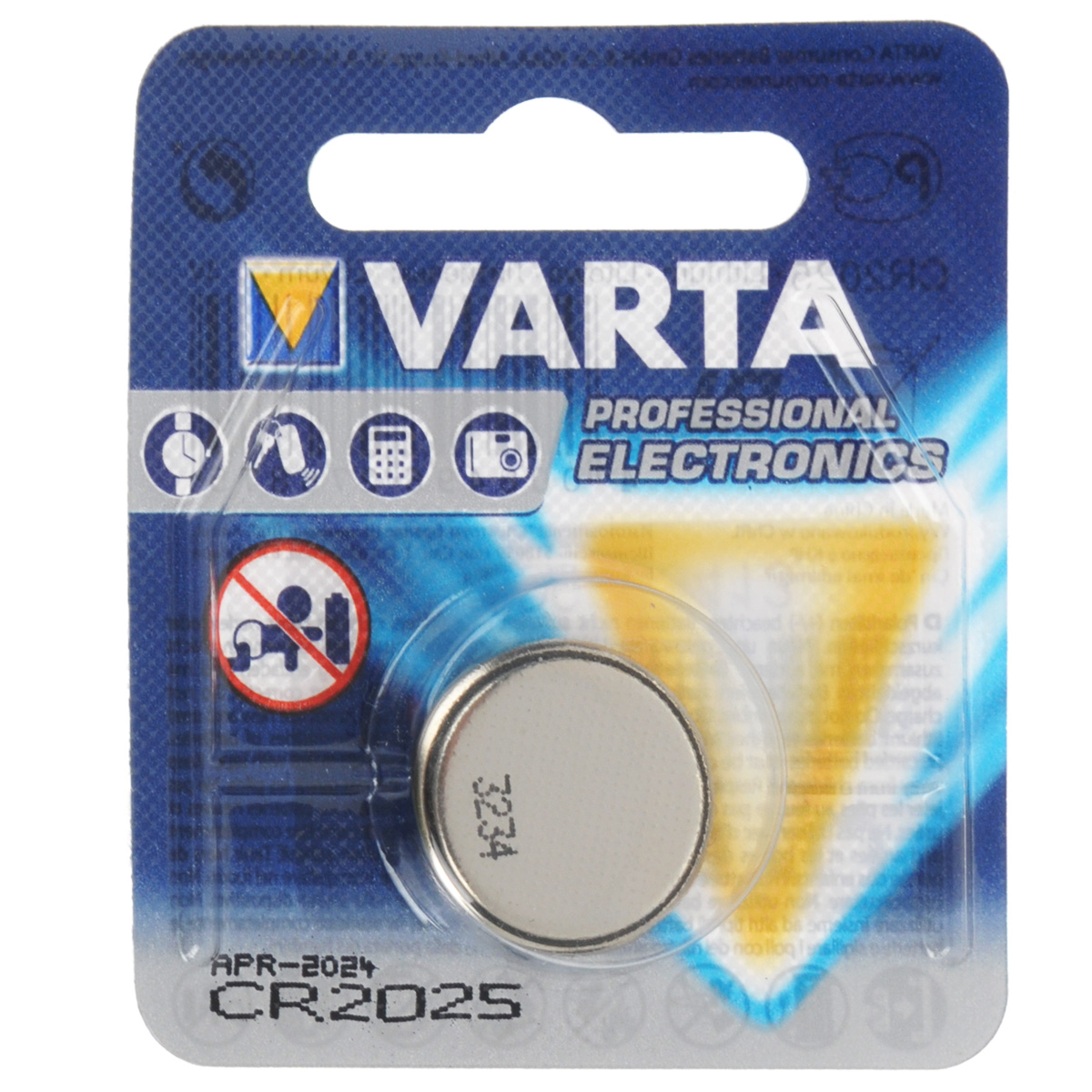 Батарейка Varta "Professional Electronics", тип CR2025, 3В, 1 шт ...