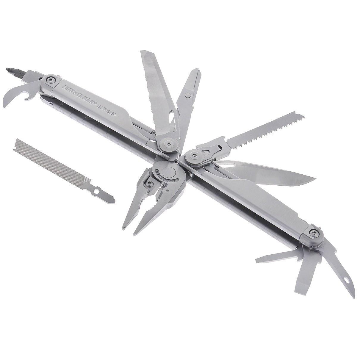 фото Мультитул Leatherman "Surge", с чехлом, цвет: стальной, 19 предметов