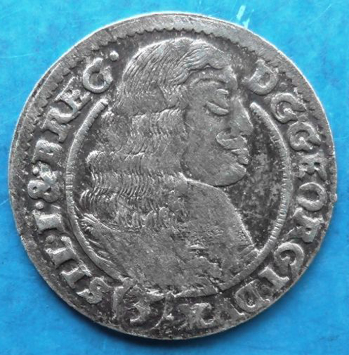 Монета 3 крейцера. Силезия-Лигниц-Бриг (Польша-Германия), 1662 год. Георг
