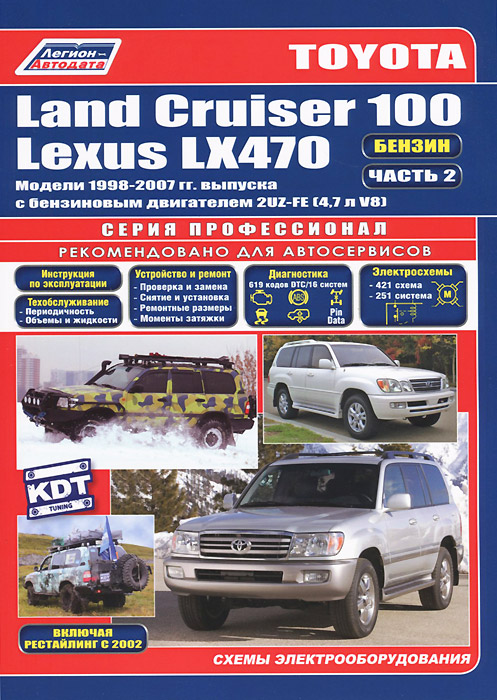 Toyota Land Cruiser 100 / Lexus LX 470. Модели 1998-2007 гг. выпуска с бензиновым двигателем 2UZ-FE (4,7л V8). Руководство по ремонту. Часть 2