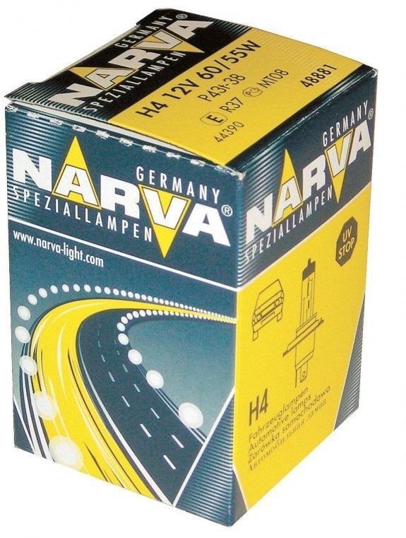 фото Лампа автомобильная галогенная "NARVA", цоколь H4, 12V, 55-60W