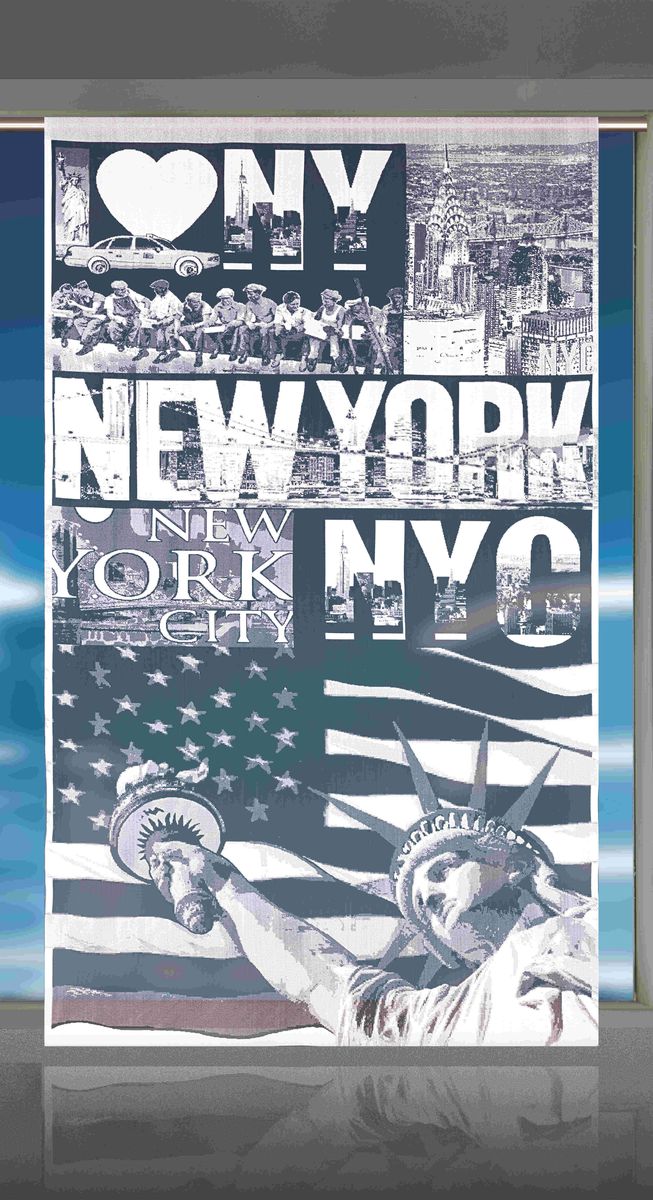 фото Гардина-панно Wisan "New York", цвет: белый, черный, высота 240 см