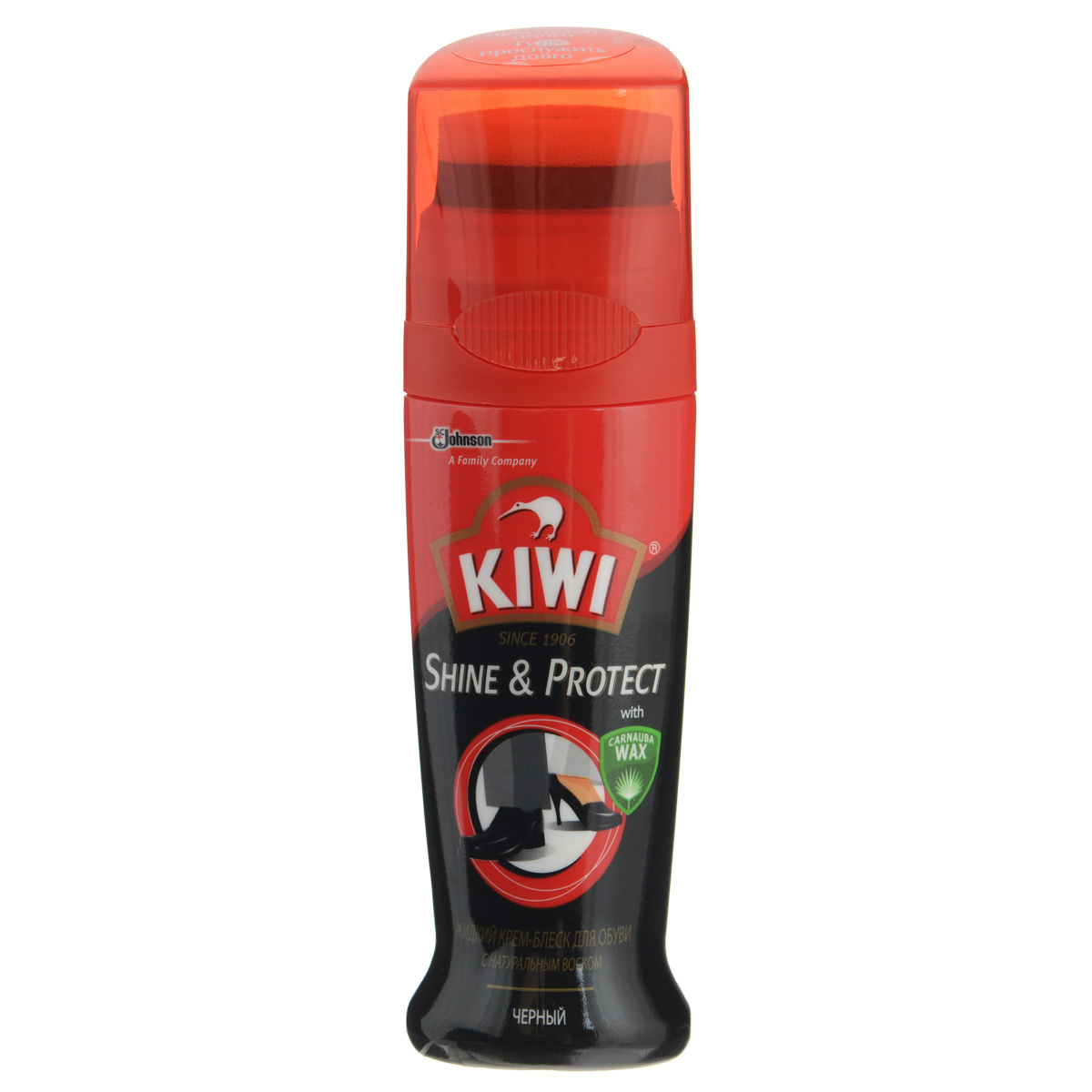 фото Крем-блеск для обуви Kiwi "Shine & Protect", цвет: черный, 75 мл