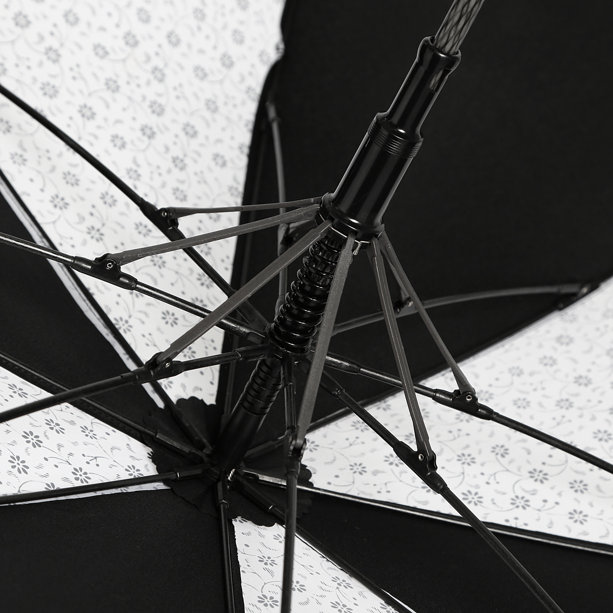 фото Зонт-трость женский "Zest", полуавтомат, цвет: черный, белый. 21629-408