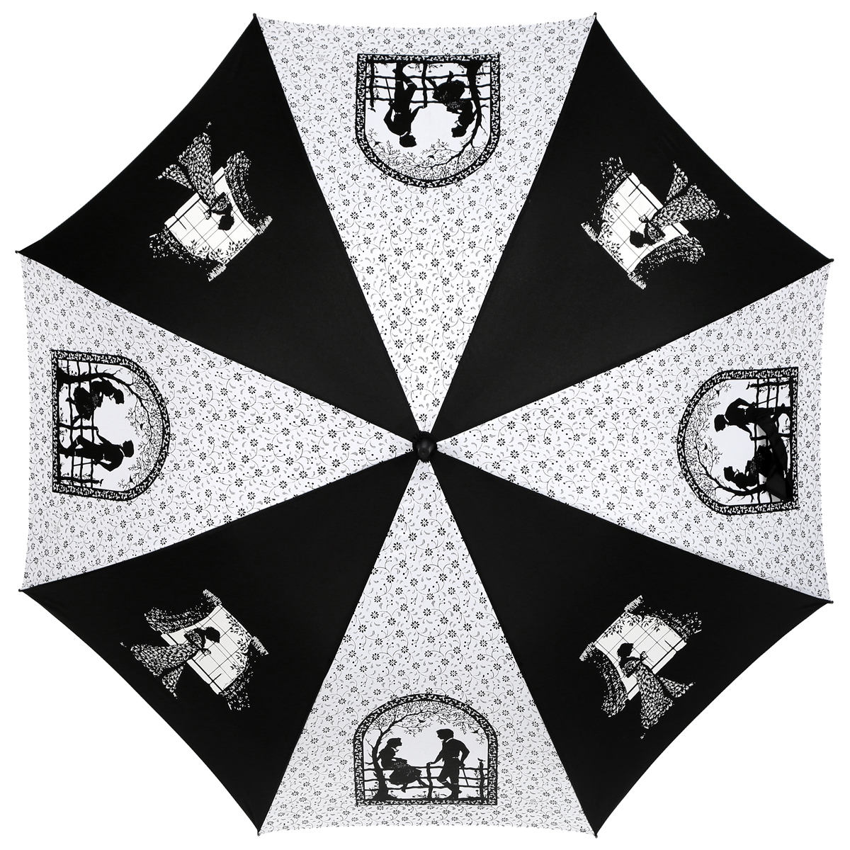 фото Зонт-трость женский "Zest", полуавтомат, цвет: черный, белый. 21629-408