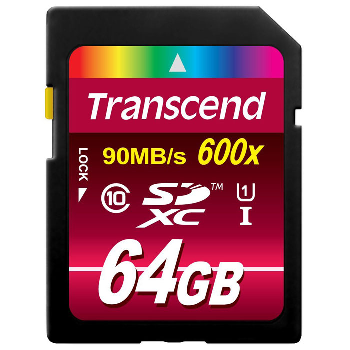 фото Transcend SDXC Class 10 UHS-I 600x 64GB карта памяти (TS64GSDXC10U1)