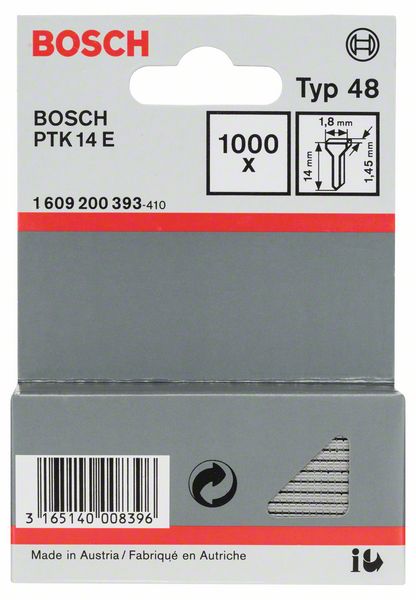 Гвозди для степлера Bosch 1000 14мм тип 48 1609200393