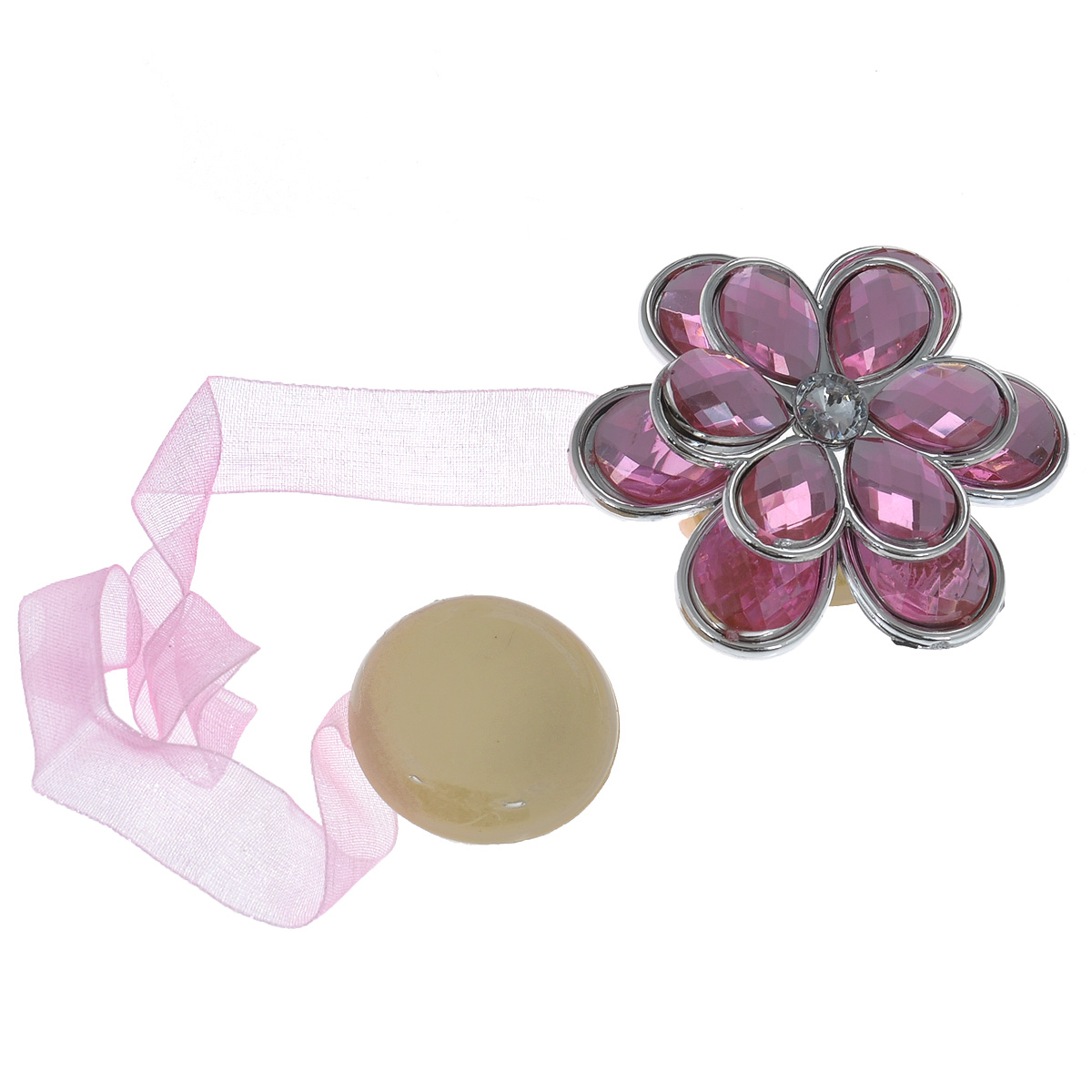 фото Клипса-магнит для штор "Calamita Fiore", цвет: розовый. 7704021_551