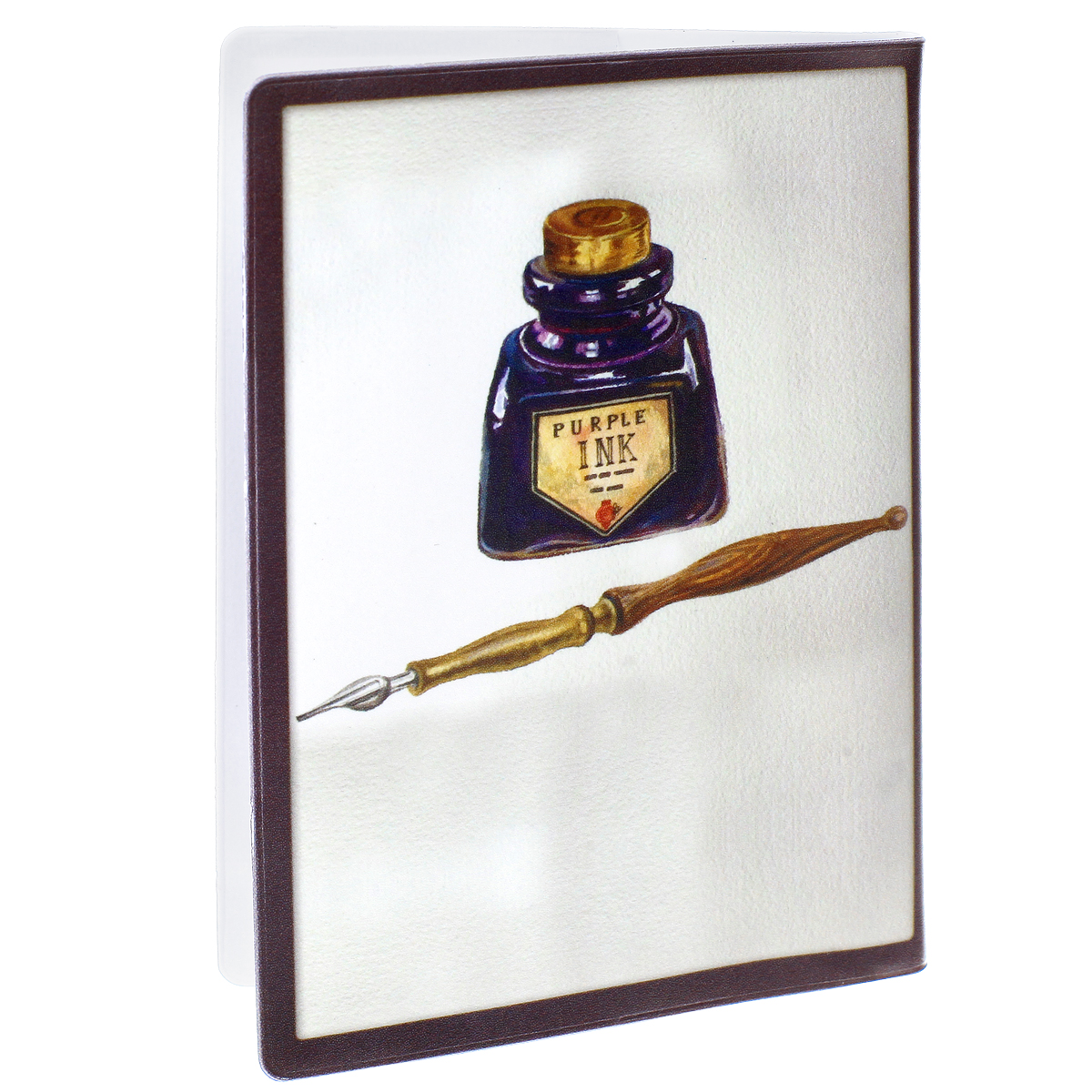 фото Обложка для паспорта "Чернильница", цвет: серый, фиолетовый. 37715 Феникс-презент