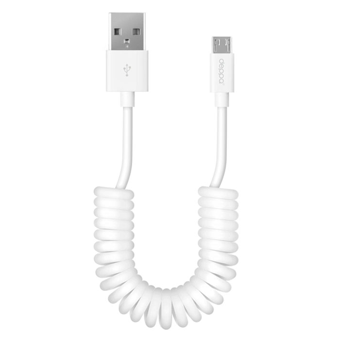 Deppa Color дата-кабель витой USB-microUSB, White (1.5 м)