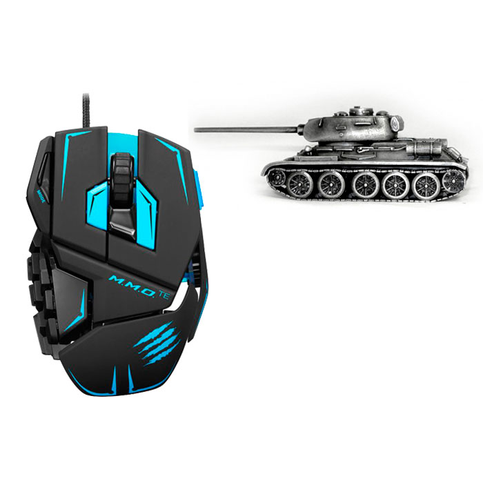 Mad Catz M.M.O.TE, Matt Black игровая мышь + модель танка Т-34 от ...