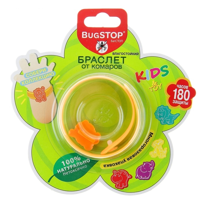 фото BugSTOP Браслет от комаров "Kids & Toy" для детей, в ассортименте