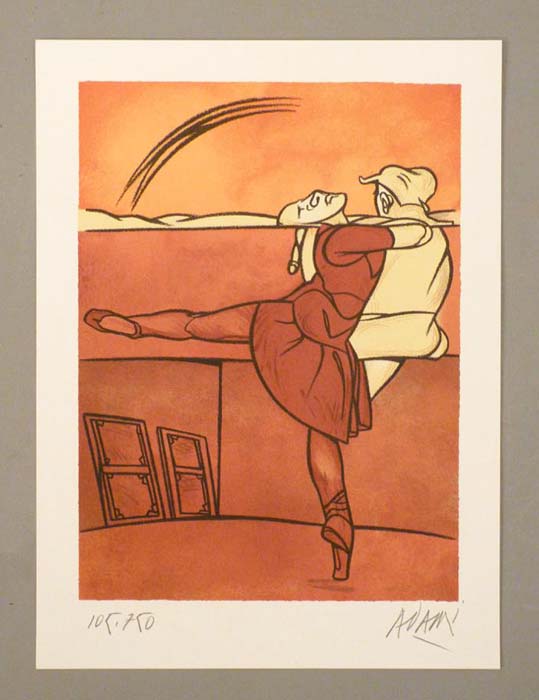 фото Цветная литография "Танец". Валерио Адами (Valerio Adami). Италия, вторая половина XX века