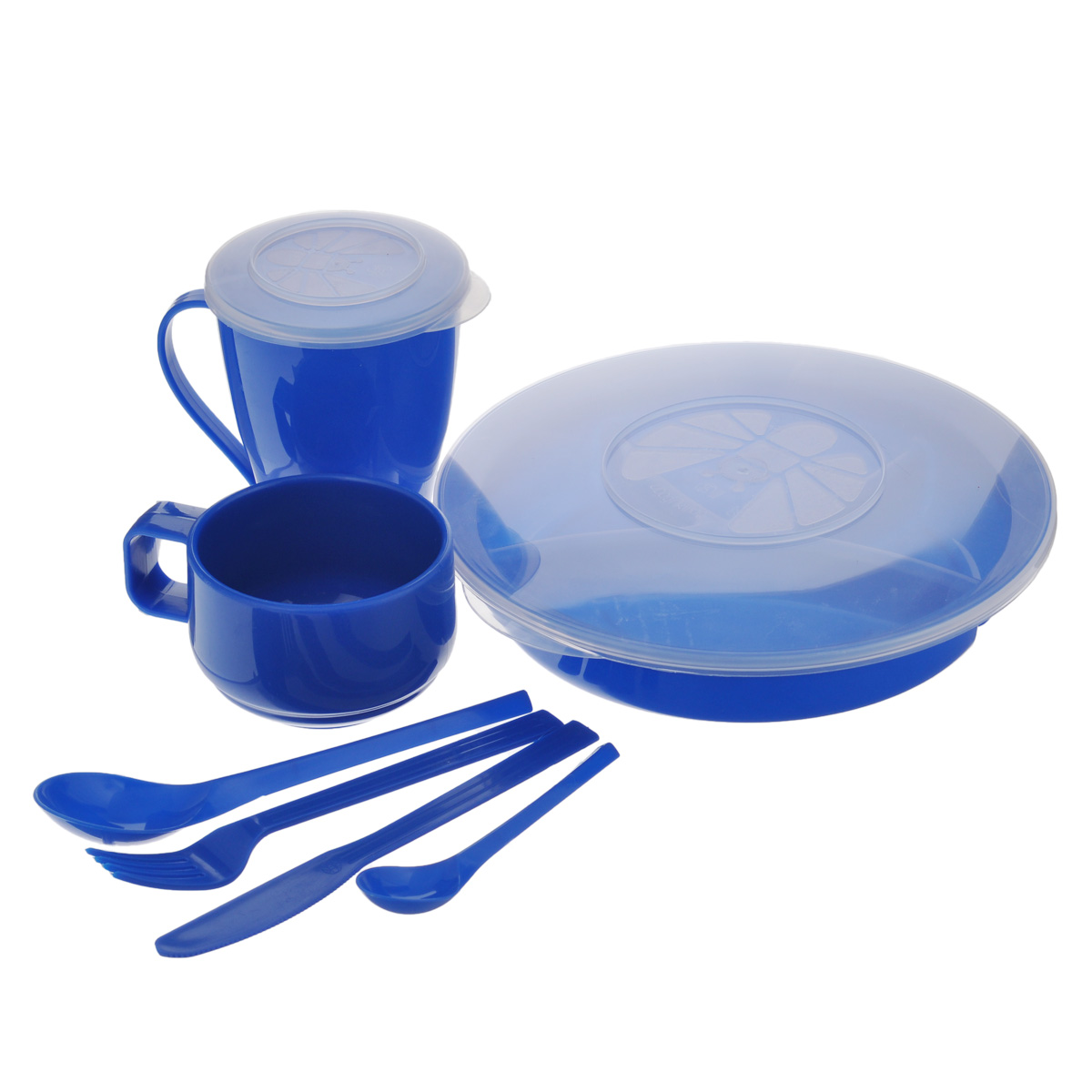 фото Набор посуды Solaris "Вахтовый метод", цвет: синий, на 1 персону