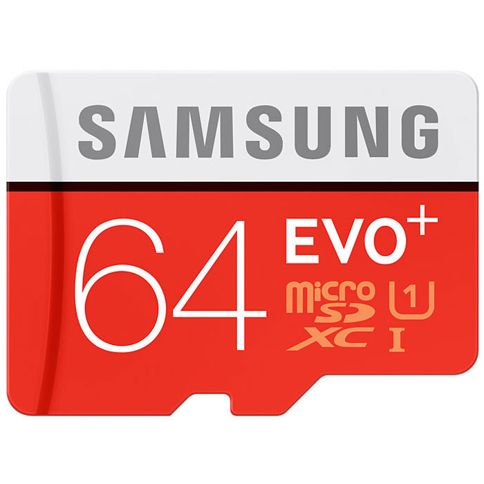 фото Карта памяти Samsung microSDXC EVO Plus 64Gb UHS-1 20-80MBs + SD адаптер