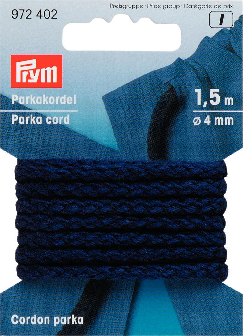 Шнур для парки "Prym", цвет: темно-синий, диаметр 4 мм, длина 1,5 м