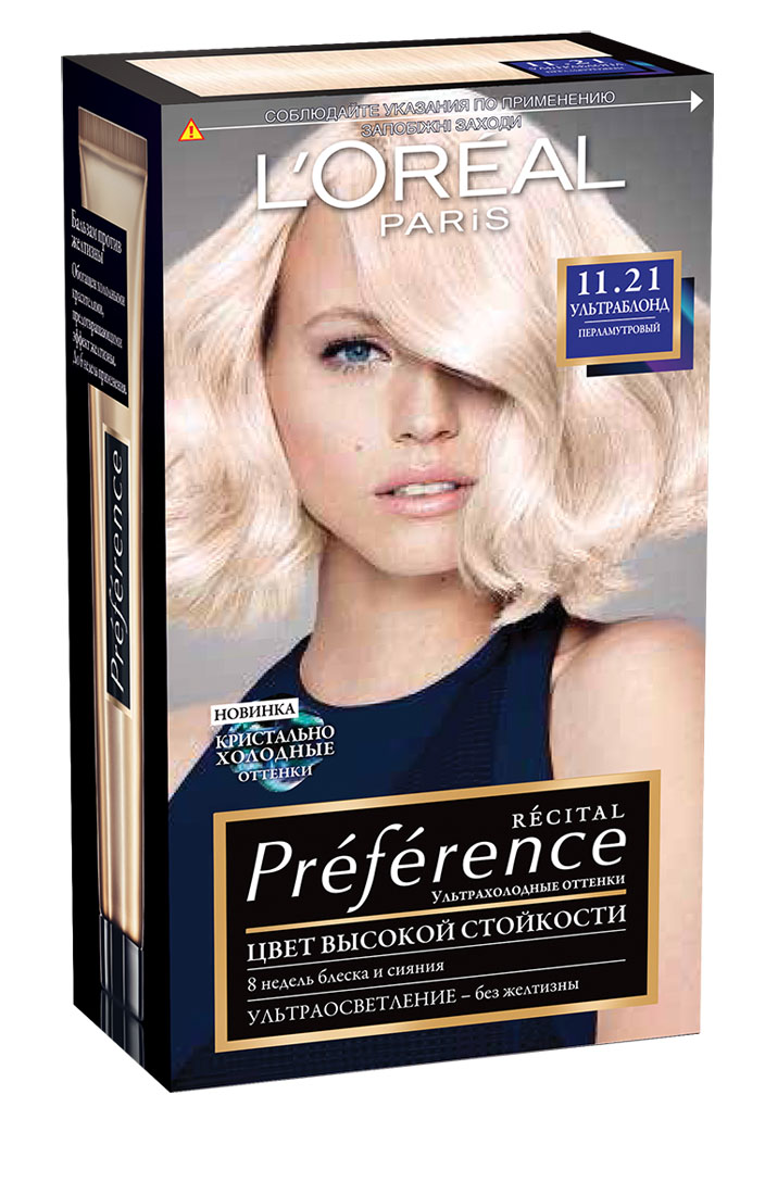 фото L'Oreal Paris Стойкая краска для волос "Preference", 11.21, Ультраблонд